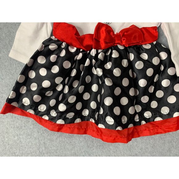 Disney Baby GIrls Infant Baby 0 3 months Long Sleeve Dress Minnie Mouse Fit flar - Picture 3 of 4